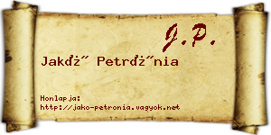 Jakó Petrónia névjegykártya